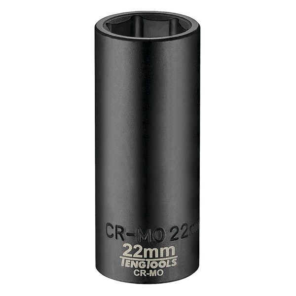 22MM 1/2 Inch Drive ANSI 6 Point Metric Deep Chrome Molybdenum Impact Socket